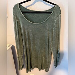 Torrid Green Crocheted Long Sleeve Top